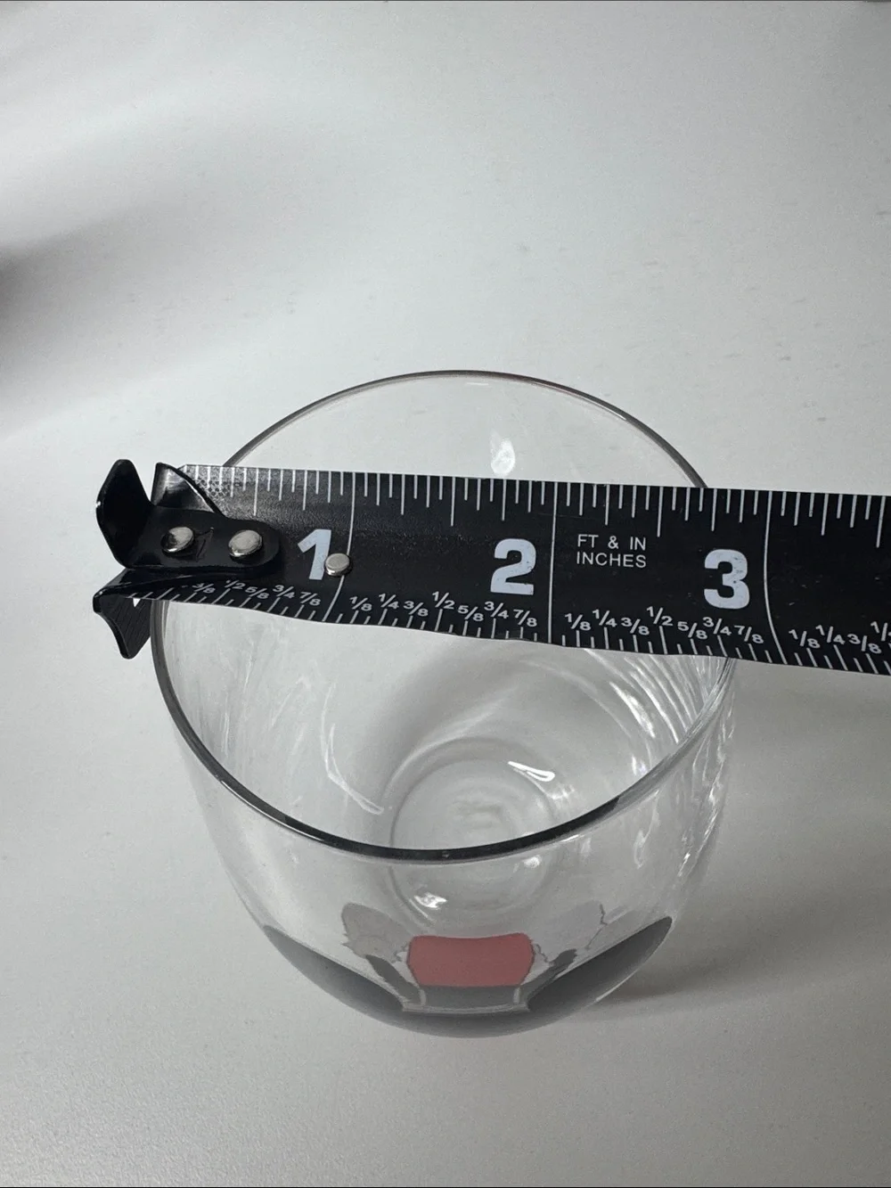 Disney Mickey Mouse JoyJolt Stemless Wine Glass Clear Tumbler 4.5” Character Cup